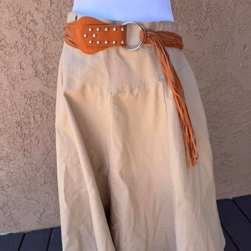 Vintage Orvis tan midi skirt.